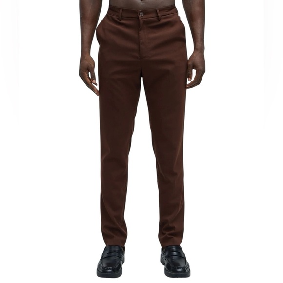 Fashion Nova Men’s Brown Modern Stretch Slim Trouser Dress Pants Sz 42 - Picture 1 of 14